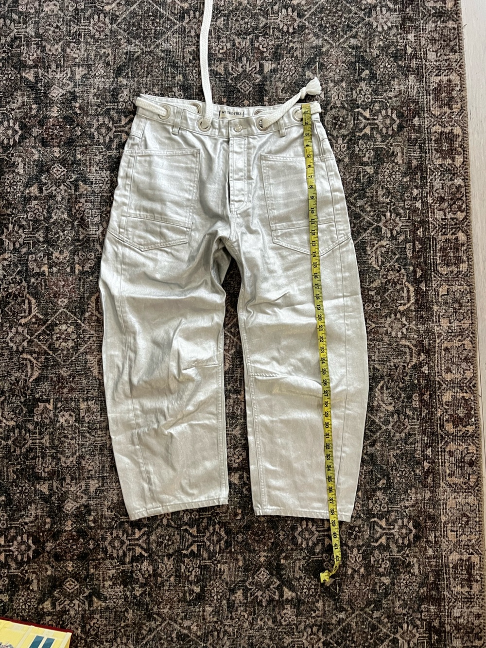 Free People Moxie Metallic Barrel Jeans - Picture 9 of 9